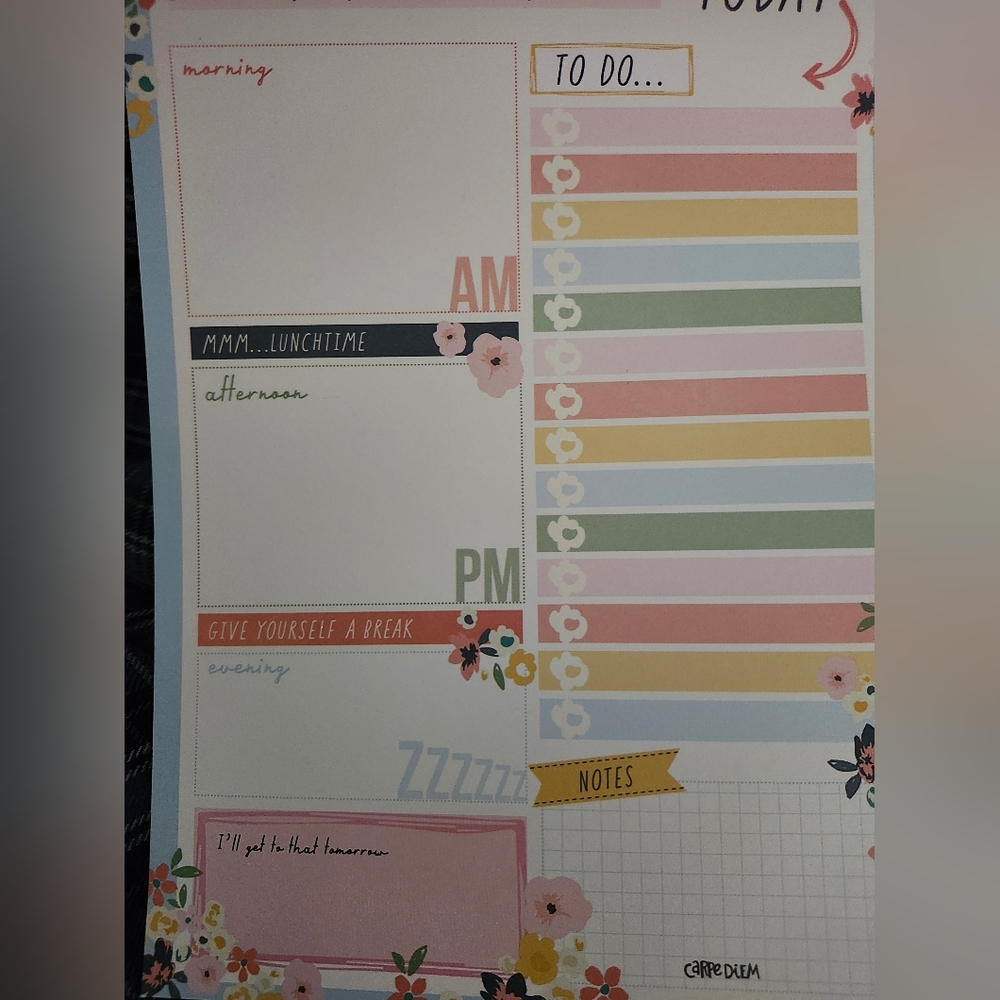 Floral A5 Daily Planner Notepad
